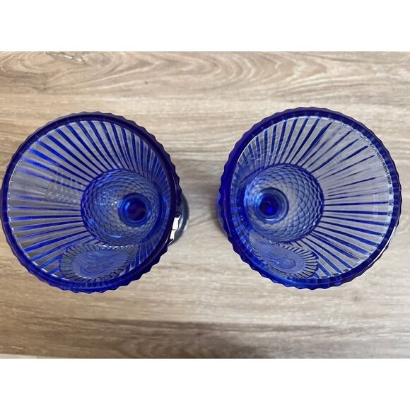VTG Fostoria Avon Goblets Stem Cobalt Blue George & Martha Washington 1976 - Picture 4 of 9